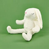 Soft Uyuyan Tavşan Figürlü Yastık - Beyaz - 20x35 cm