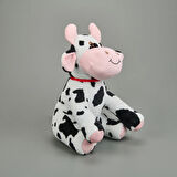 Soft Büyük İnek Figürlü Yastık - Beyaz / Siyah - 40x27 cm