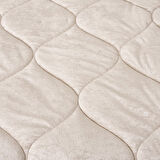 43182 Çift Kişilik Kadife Yorgan - Krem - 195x215 cm