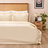 Soft Fırfırlı Çift Kişilik Nevresim Takımı - Bej