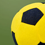 Soft Futbol Topu Figürlü Yastık - Sarı / Lacivert - 30x30 cm