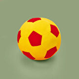 Soft Futbol Topu Figürlü Yastık - Sarı / Kırmızı - 30x30 cm