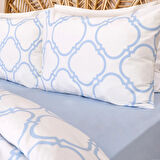 Soft Toeget Çift Kişilik Nevresim Takımı - Beyaz / Mavi