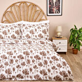 Soft Lily Tek Kişilik Nevresim Takımı - Gri / Beyaz