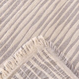 Soft Çift Kişilik Çizgili Yatak Örtüsü - Gri - 225x250 cm