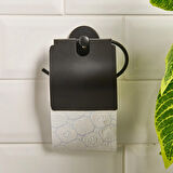 Lüx Geniş Kapaklı Kağıtlık - Siyah - 13x5x12,3 cm