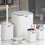 Home Luna Kare 5 li Banyo Seti - Beyaz