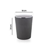 Nely Krom Kaplama Banyo Çöp Kovası - Gri - 6 lt