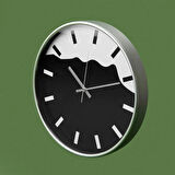 Deco Elegant Curves Duvar Saati - Gümüş - 30 cm