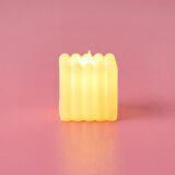 Home Küp Pilli Mum - Beyaz - 5,5x5x5 cm