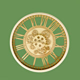 Çarklı Duvar Saati - Krem / Altın - 50 cm