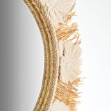 Deco Boho Ayna - Beyaz - 40 cm