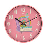 Slim Masal Çocuk Odası Duvar Saati - Pembe - 30 cm