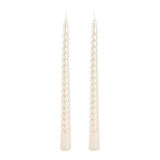 2'li Burgu Şamdan Mumu - Sedef Beyaz - 25 cm