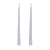 2'li Burgu Şamdan Mumu - Gri - 25 cm