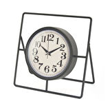 Metal Dikdörtgen Yuvarlak Masa Saati - 24 cm