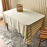 Soft Alno Masa Örtüsü - Ekru / Yeşil - 140x200 cm