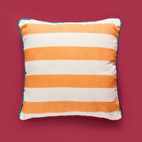 Soft Nautical Fun Çizgili Kırlent - Hardal / Yeşil - 40x40 cm