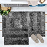 Soft Line 2'li Banyo Paspası - Antrasit - 60x90 cm + 45x60 cm