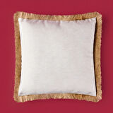 Soft Palm Breeze Saçaklı Kırlent - Ekru - 45x45 cm