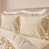 Soft Sabal Çift Kişilik Nevresim Takımı - Ekru