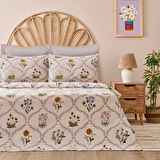 Soft Nostra Tek Kişilik Pike Takımı - Ekru