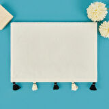 Soft Thea Püsküllü El Havlusu - Beyaz - 30x40 cm