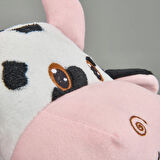 Soft Büyük İnek Figürlü Yastık - Beyaz / Siyah - 40x27 cm