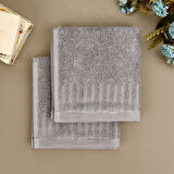 Soft Patte 2'li Havlu Seti - Gri - 30x30 cm