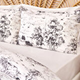 Soft Natura Tek Kişilik Nevresim Takımı - Beyaz / Antrasit