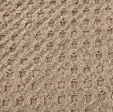 Yün Waffle Çift Kişilik Yatak Örtüsü - Bej - 200x220 cm