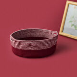Living Earthy Hues Dekoratif Sepet - Bordo - 26x20x9 cm