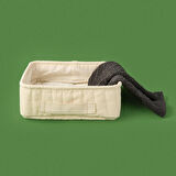 Living Kare Düzenleyici Sepet - Krem - 26x26x8 cm