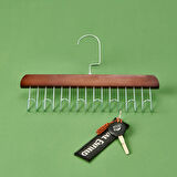 Çok Fonksiyonlu Kancalı Askı - Kahverengi - 28x19 cm