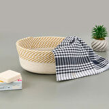 Living Boho Style Sepet - Beyaz / Bej - 25x20x10 cm