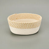 Living Boho Style Sepet - Beyaz / Bej - 25x20x10 cm