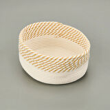 Living Boho Style Sepet - Beyaz / Bej - 25x20x10 cm