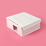 Home PVC Detaylı Hurç - Beyaz - 38x33x15 cm