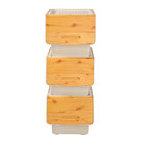 Bambu Görünümlü Tekerlekli Organizer - 12 lt