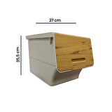 Bambu Görünümlü Tekerlekli Organizer - 12 lt