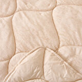 43182 Çift Kişilik Kadife Yorgan - Bej - 195x215 cm