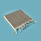 Soft Helga El Havlusu - Ekru / Siyah - 30x50 cm