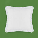 Soft Ethnic Saçak Detaylı Kırlent - Beyaz - 40x40 cm