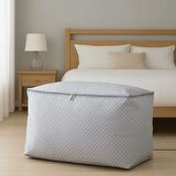 Home Puantiye Detaylı Büyük Boy Hurç - Gri - 74x46x46 cm