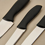 Kitchen Vakumlu 3'lü Çok Amaçlı Bıçak Seti - Siyah