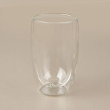 Çift Cidarlı Latte Bardağı - Şeffaf - 450 ml