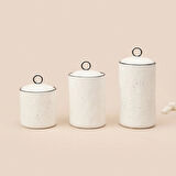 3'lü Sıralı Baharatlık Takımı - Beyaz / Siyah