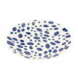 Porselen Lido Puantiyeli Pasta Tabağı - Mavi - 19 cm