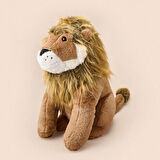 Soft Ormanların Kralı Aslan Figürlü Yastık - Kahverengi - 30x55 cm