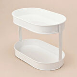 Bath 2 Katlı Oval Organizer - Beyaz - 32,5x19 cm
